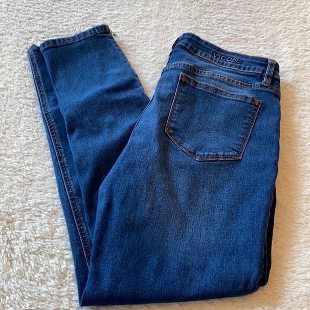 Vigoss Jeans Womens 27 Blue Skinny Marley Midrise Stretch Ankle Zip Denim Casual